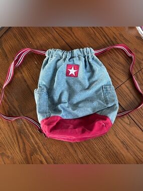 VTG Xhilaration Y2K Jean denim backpack star patch retro